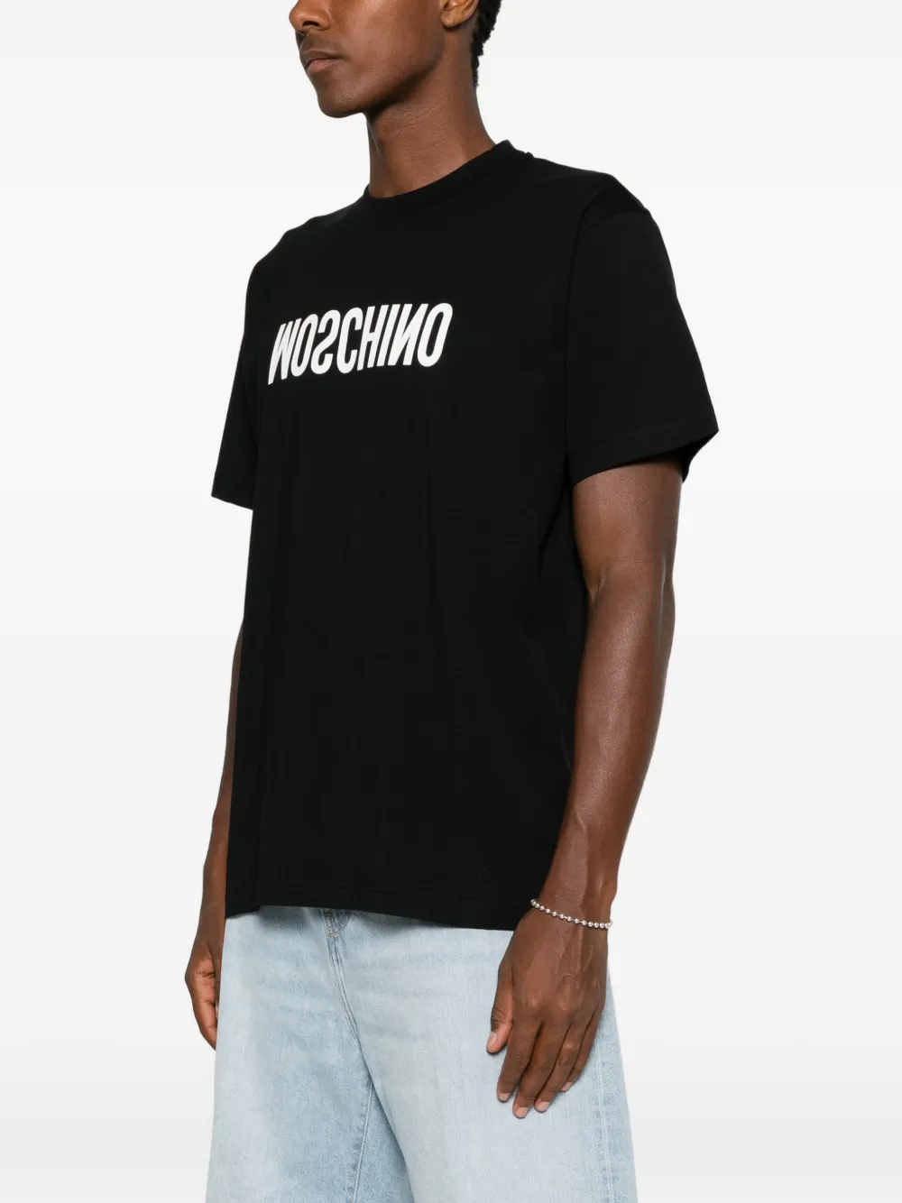 Moschino T-shirt met logoprint Zwart