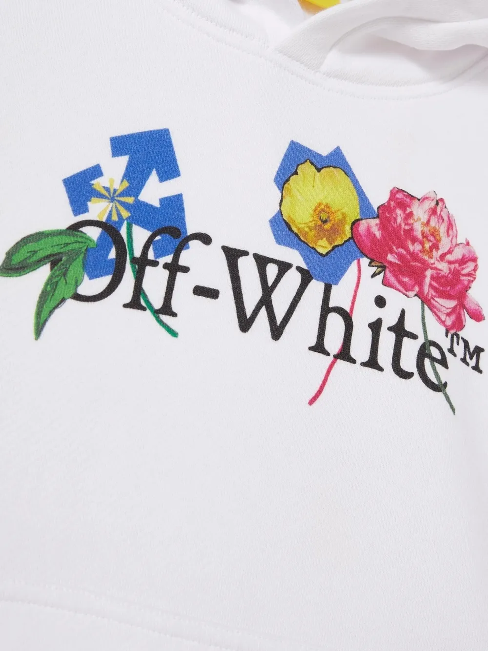 Off-White Kids floral-print hoodie Wit