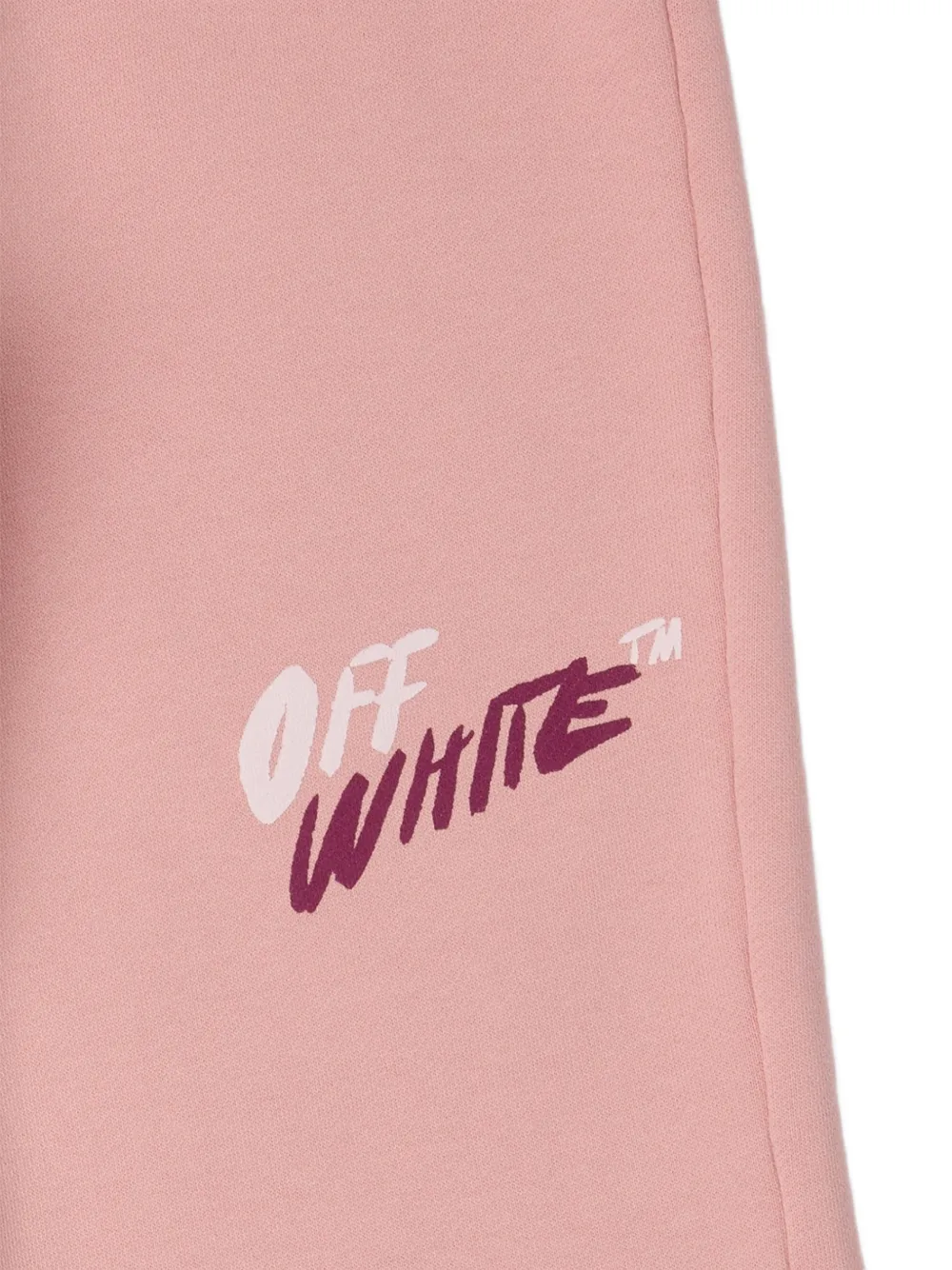 Off-White Kids logo-print flared track pants Roze