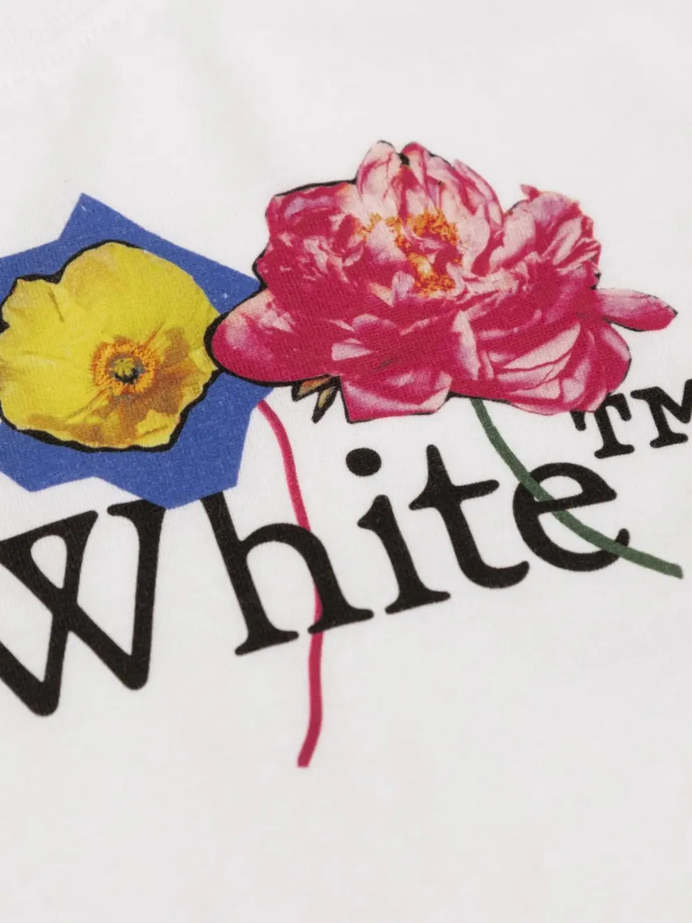 Off-White Kids T-shirt met bloemenprint Wit