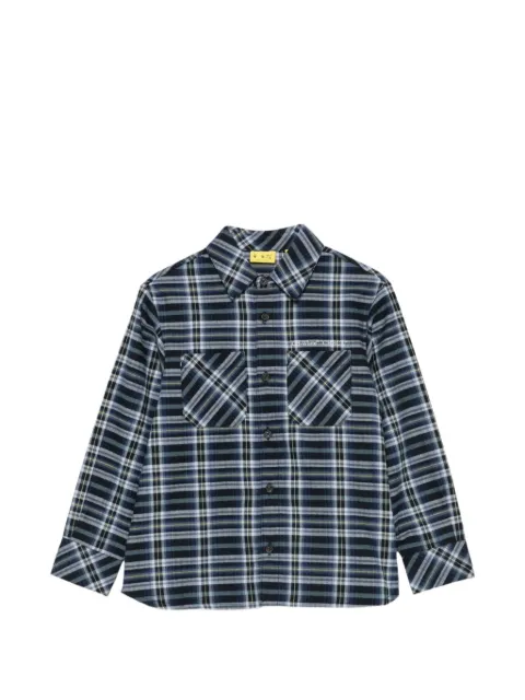 Off-White Kids Arrow spray-print checked shirt