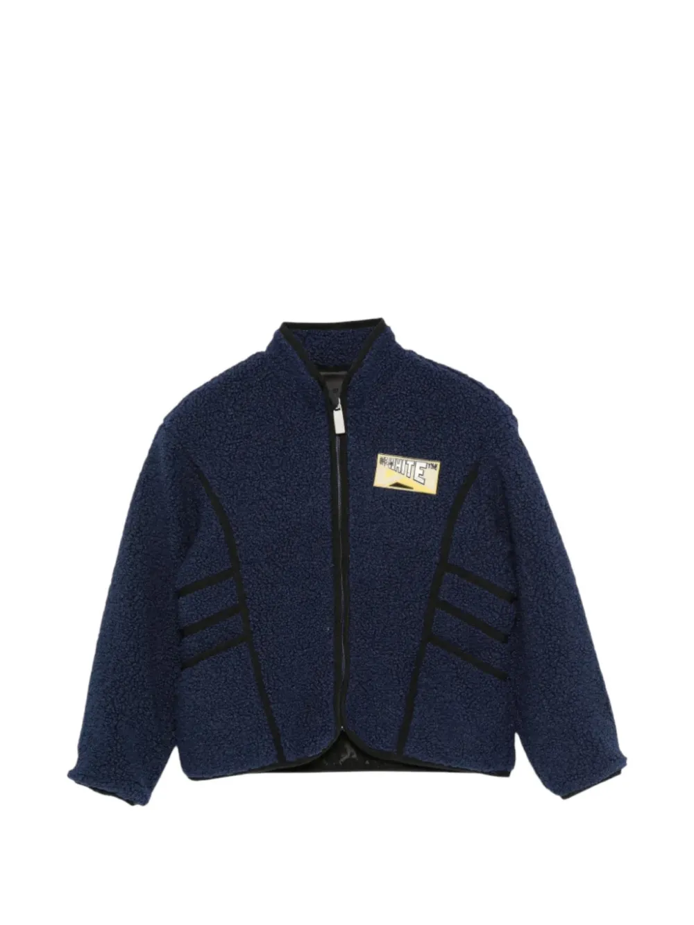 Off-White Kids logo-patch fleece jacket - Blu