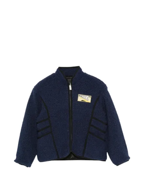 Off-White Kids logo-patch fleece jacket