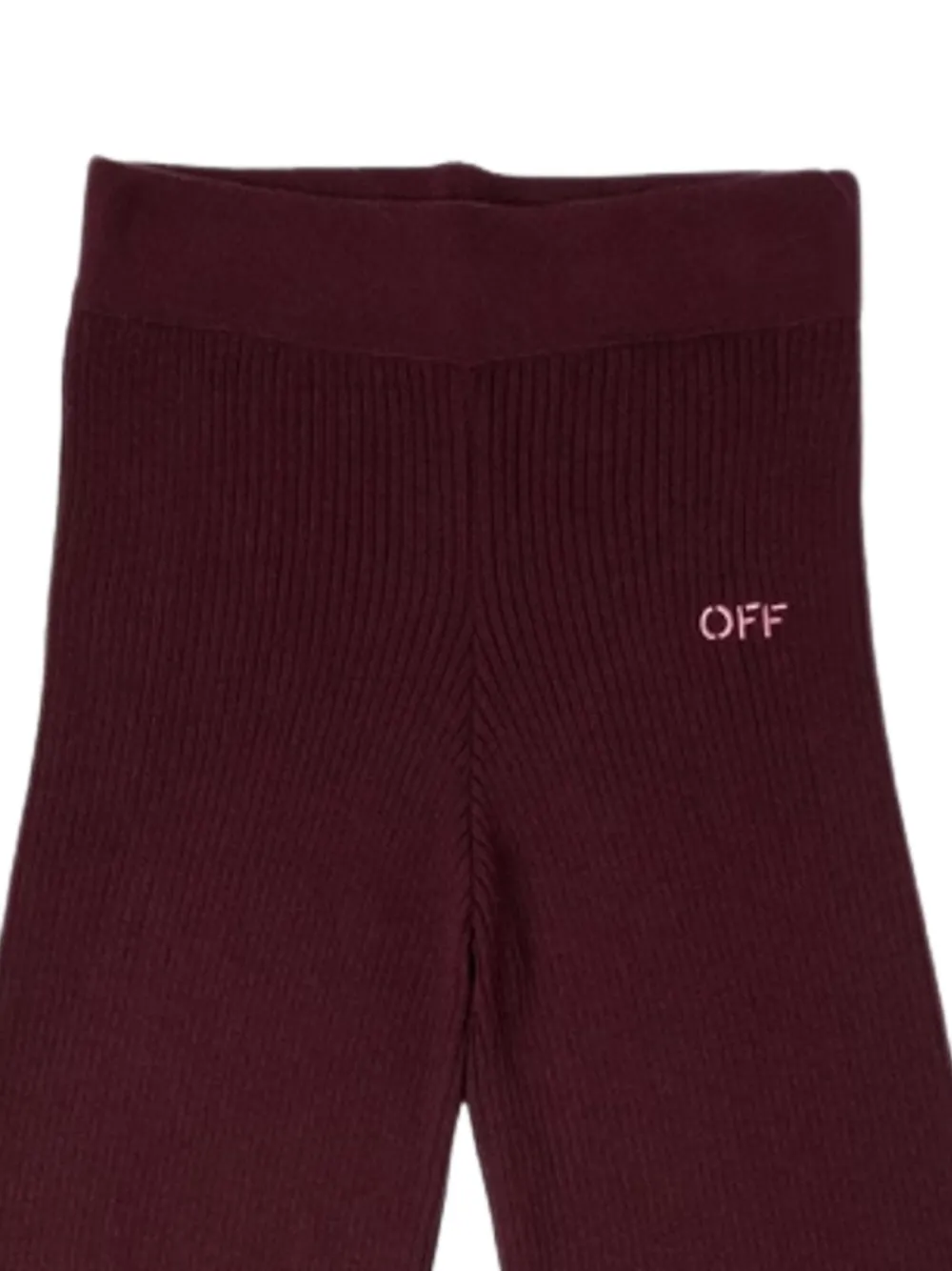 Off-White Kids Off Stamp geribbelde broek Rood