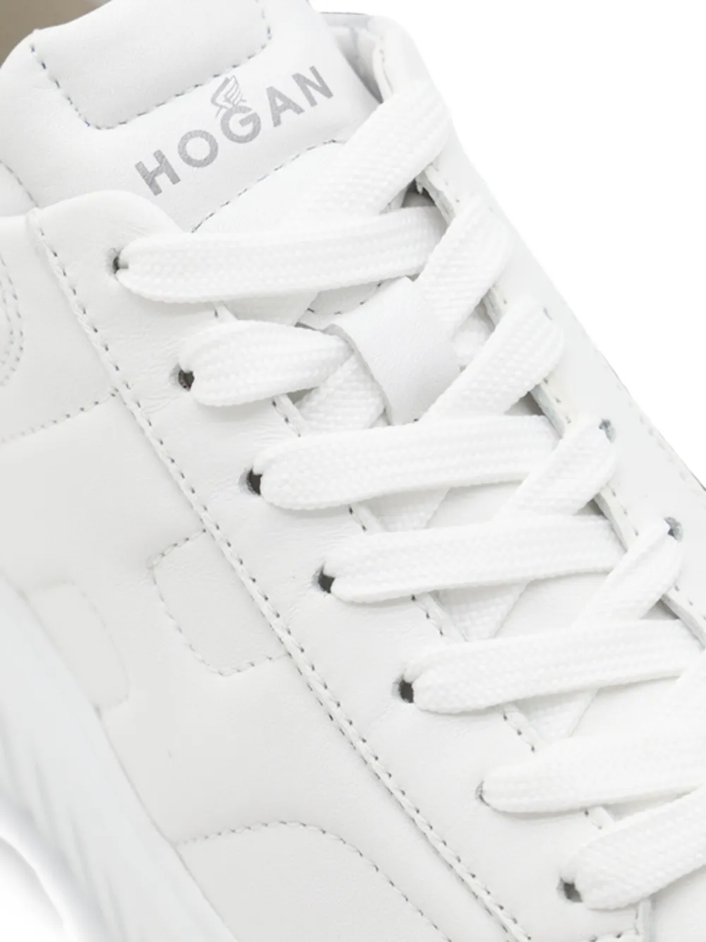 Hogan H-Stripes platform leather sneakers Wit
