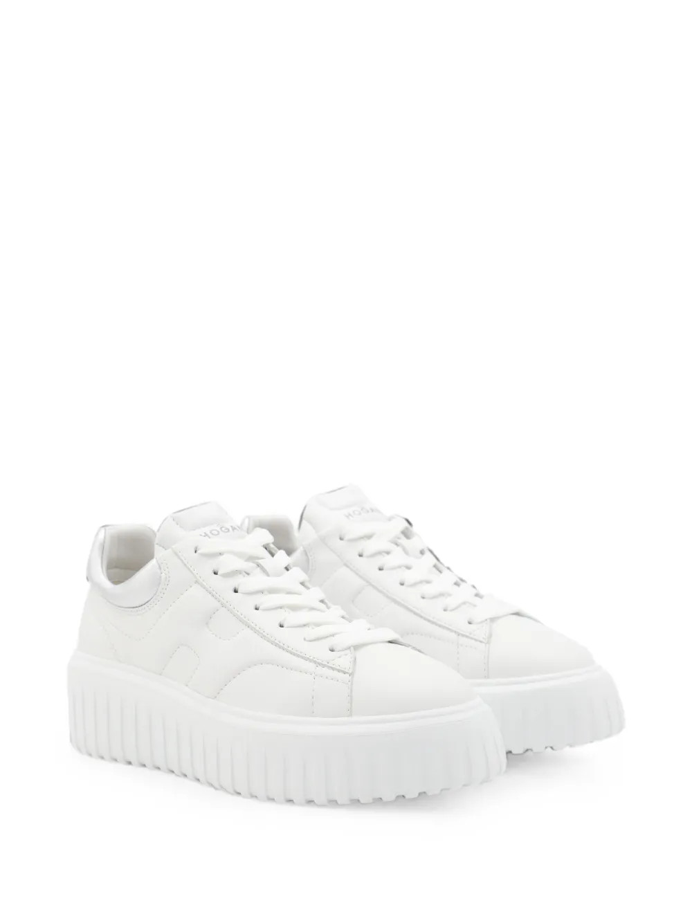 Hogan H-Stripes platform leather sneakers Wit
