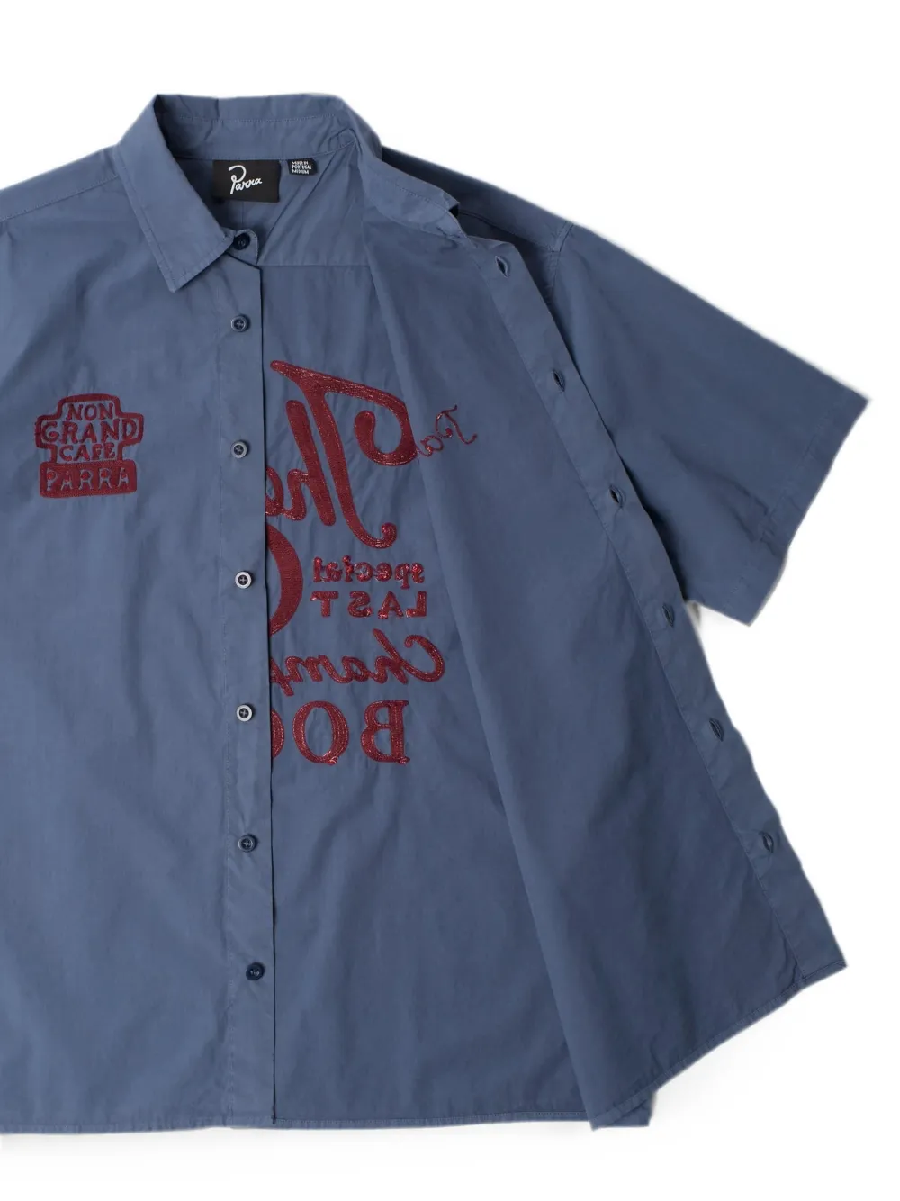 BY PARRA The Ends Books overhemd met korte mouwen Blauw
