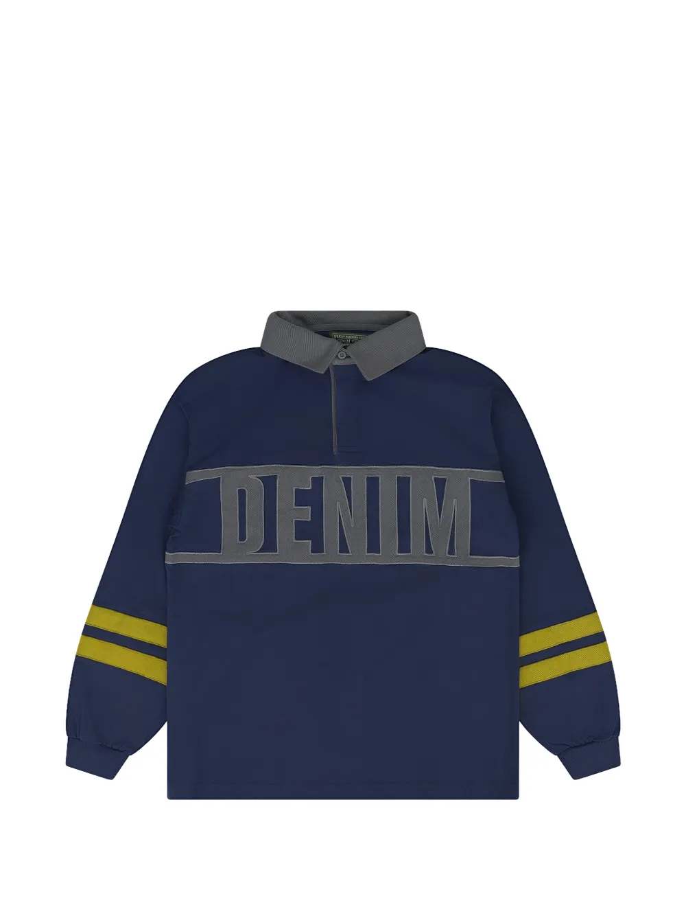 Denim Tears logo-appliqué polo shirt - Blau