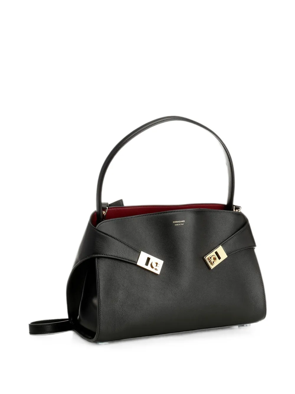 Ferragamo Hug Soft tweekleurige schoudertas Zwart