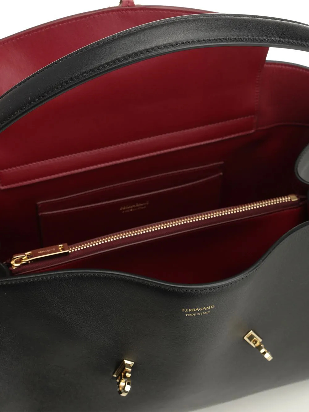 Ferragamo Hug Soft tweekleurige schoudertas Zwart