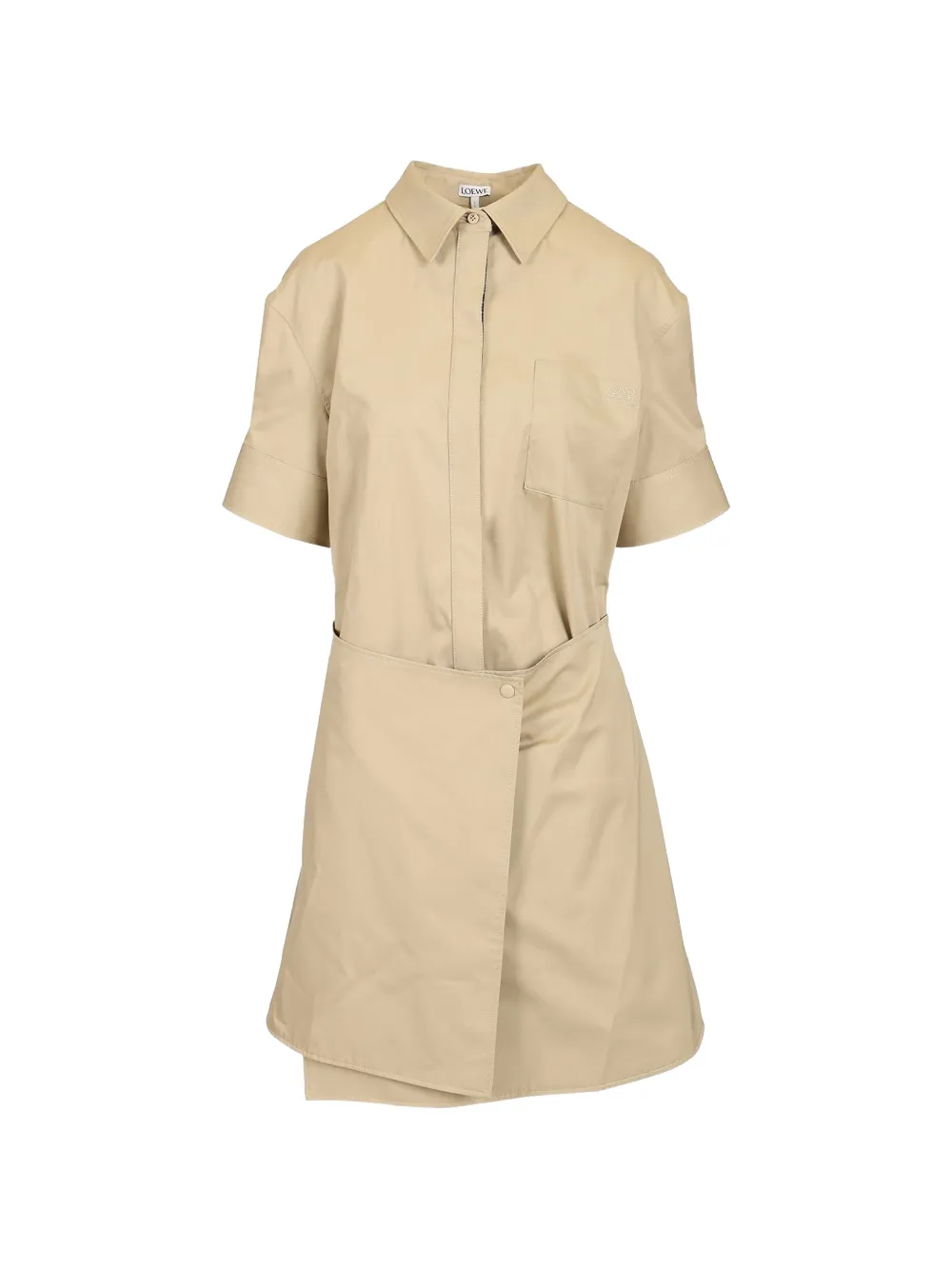 LOEWE check-trim wrap mini dress - Neutrals