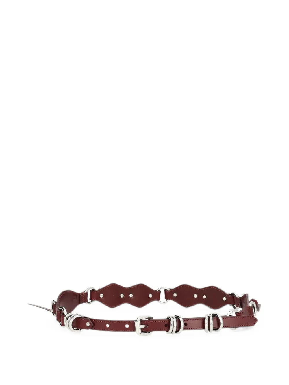 ISABEL MARANT Bolton eyelet-embellished leather belt - Rosso