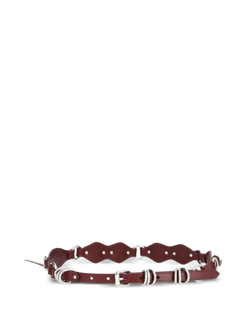 ISABEL MARANT Bolton eyelet-embellished leather belt - Rosso