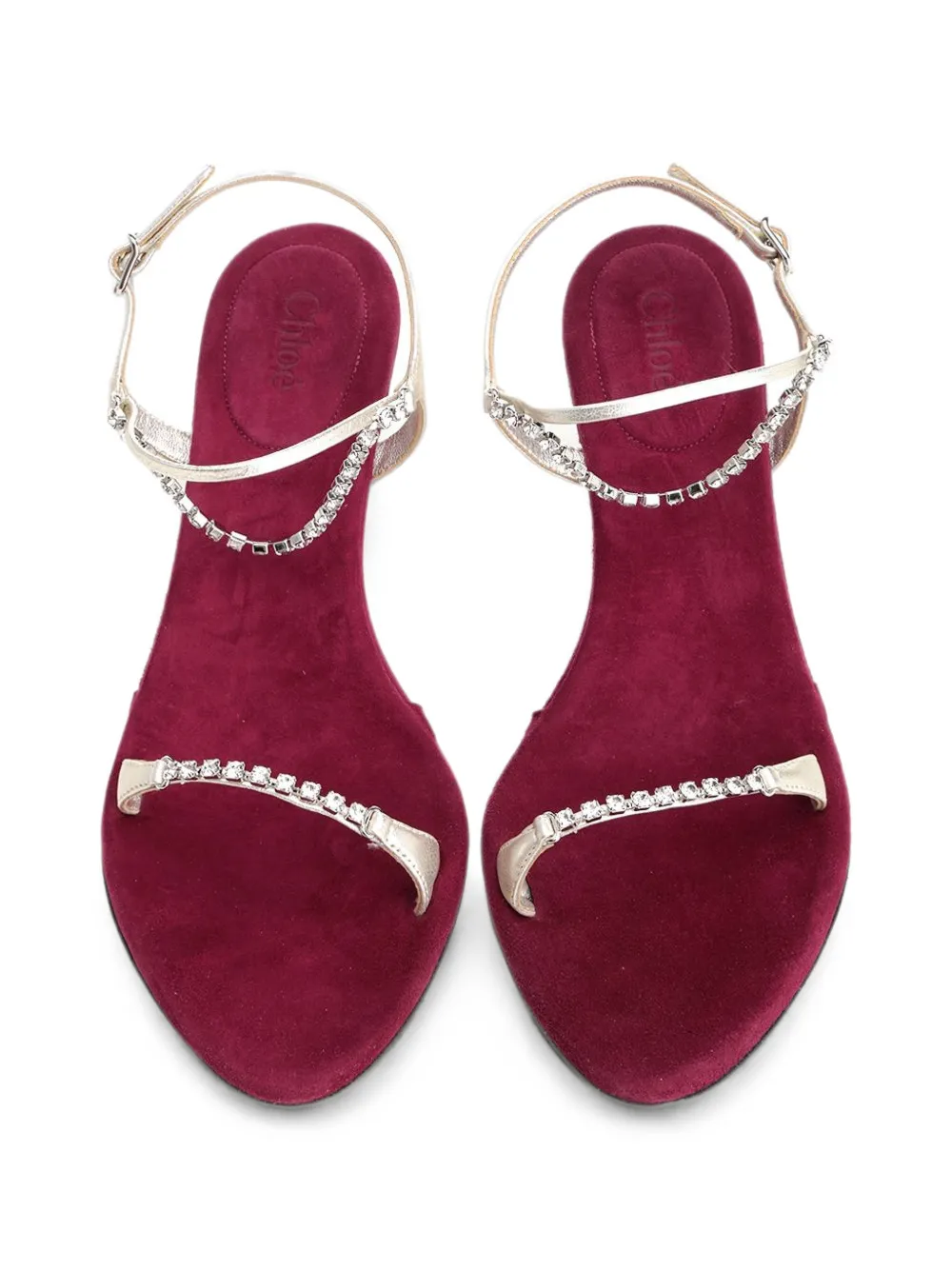 Chloé Zia crystal-embellished sandals Zilver