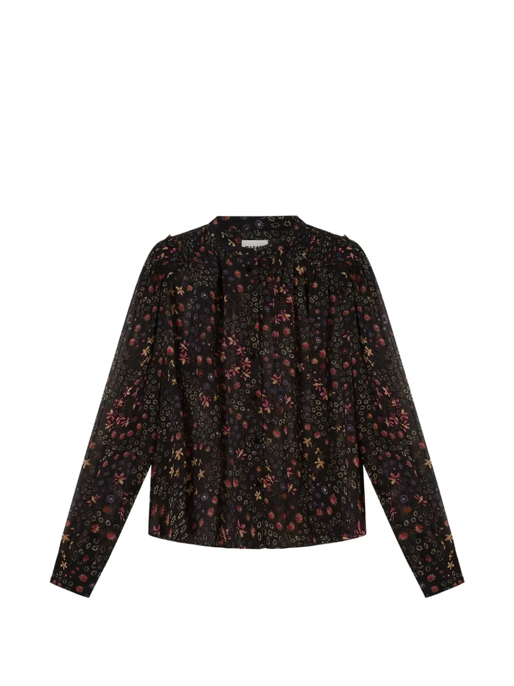 MARANT ÉTOILE floral-print silk-blend blouse - Black
