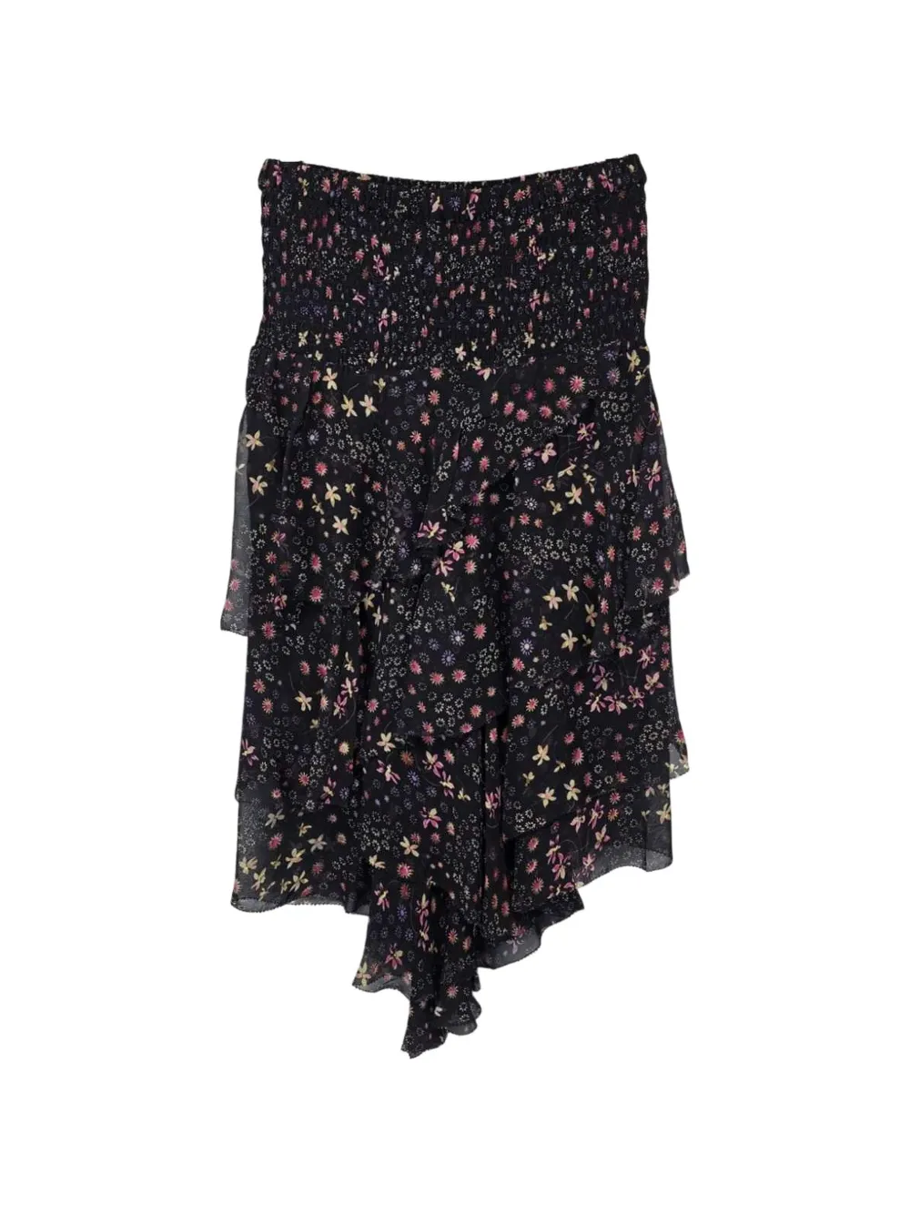 MARANT ÉTOILE floral-print ruffled skirt - Nero