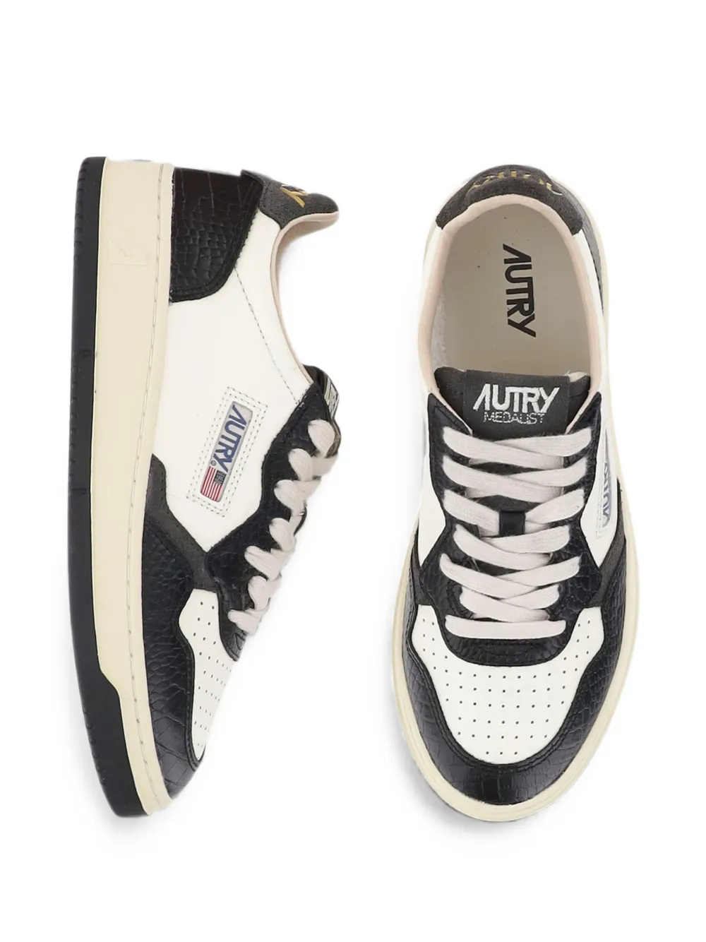 Autry Medalist croc-effect low-top sneakers Wit
