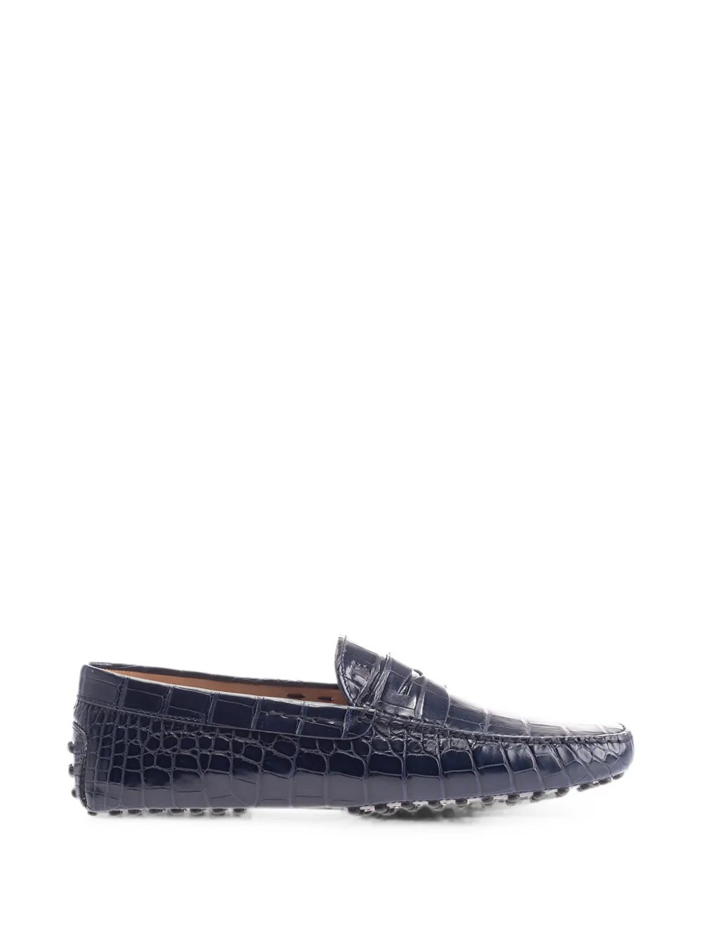 Tod's crocodile-effect loafers - Blu