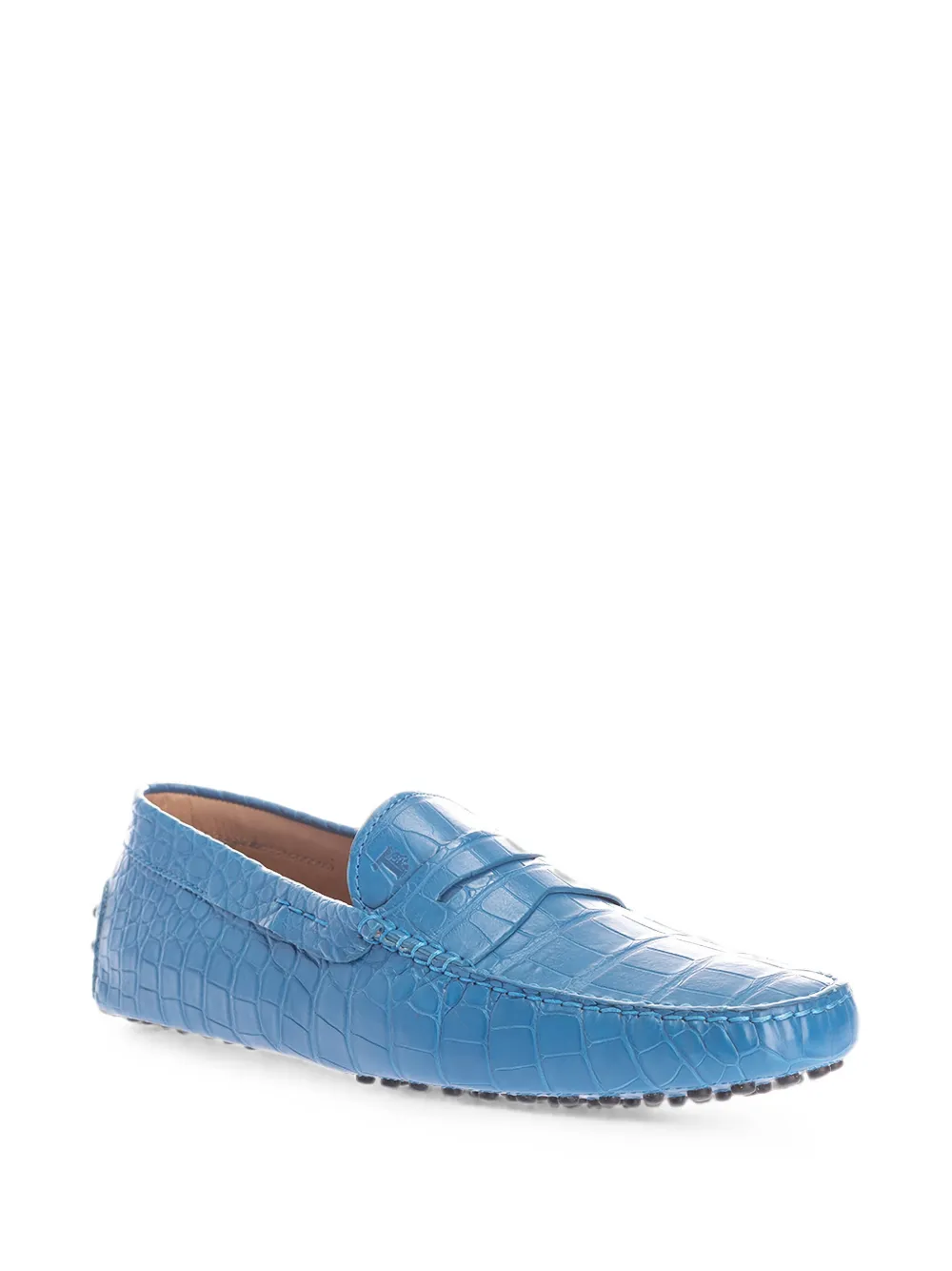 Tod's crocodile-effect loafers - Blu