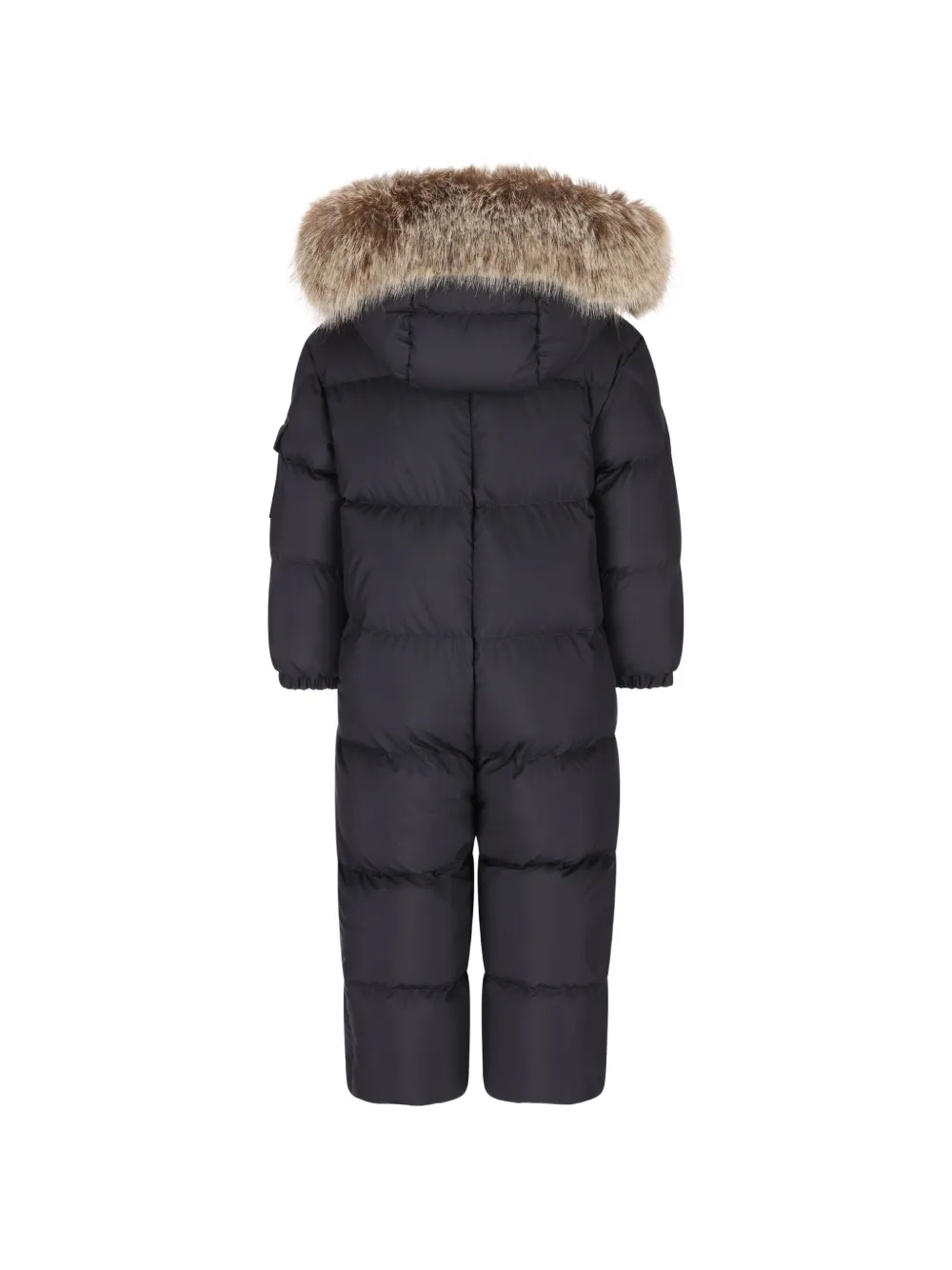 Moncler Enfant Yorick gewatteerd skipak met afwerking van imitatiebont Blauw