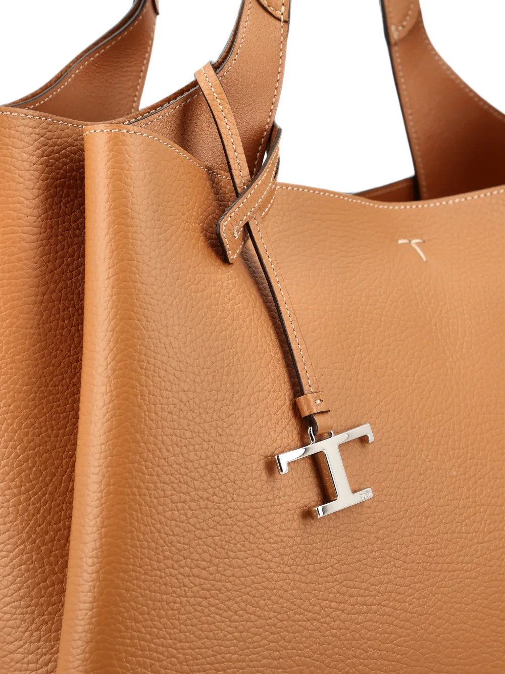 Tod's T Timeless schoudertas met hanger Beige