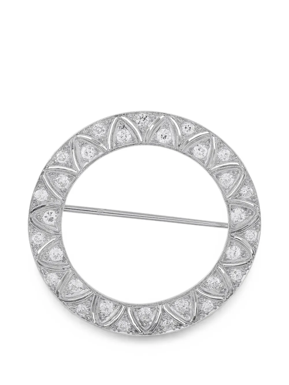 LB Exclusive diamond open-circle brooch in Silver