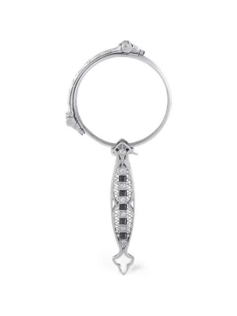 LB Exclusive diamond and onyx lorgnette