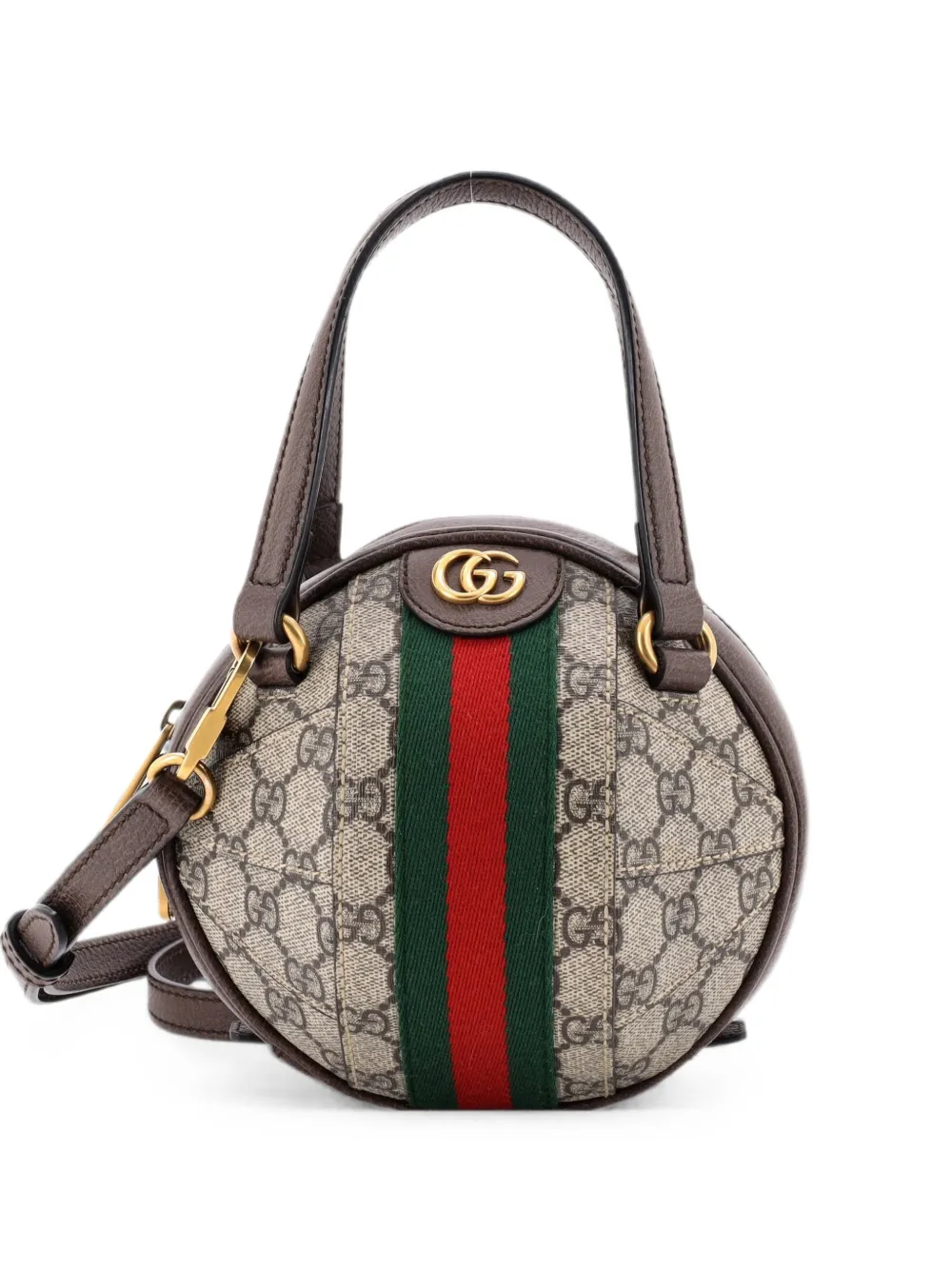 Gucci Pre-Owned Borsa a spalla Ophidia mini in tela cerata GG - Marrone