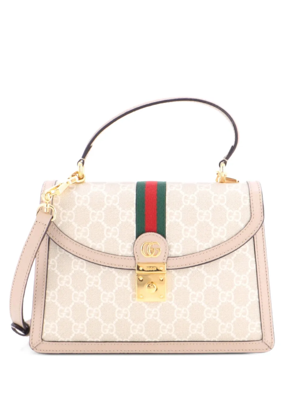 Gucci Pre-Owned Borsa a tracolla Ophidia piccola in tela cerata GG con manico - Toni neutri