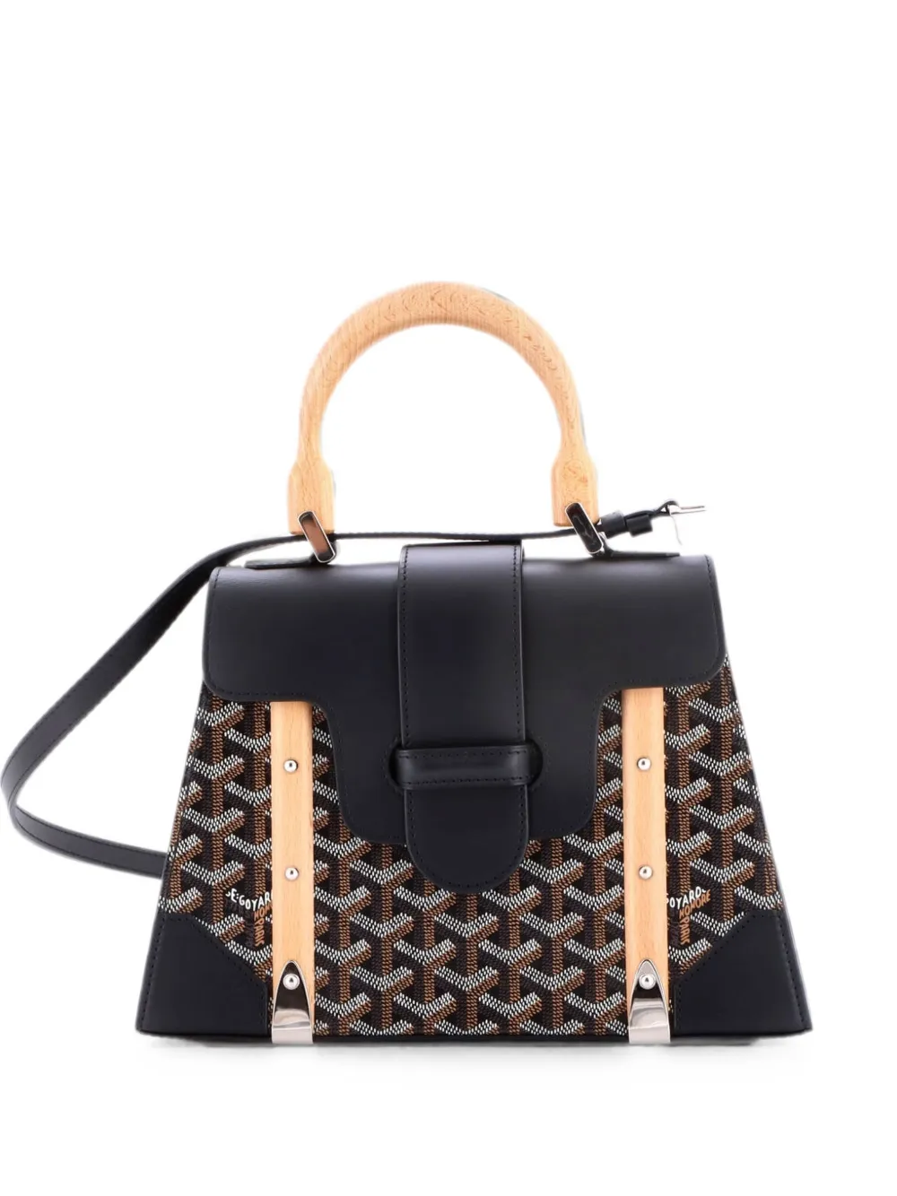 Goyard Pre-Owned Borsa a mano Saigon PM in tela cerata e pelle con manico - Nero