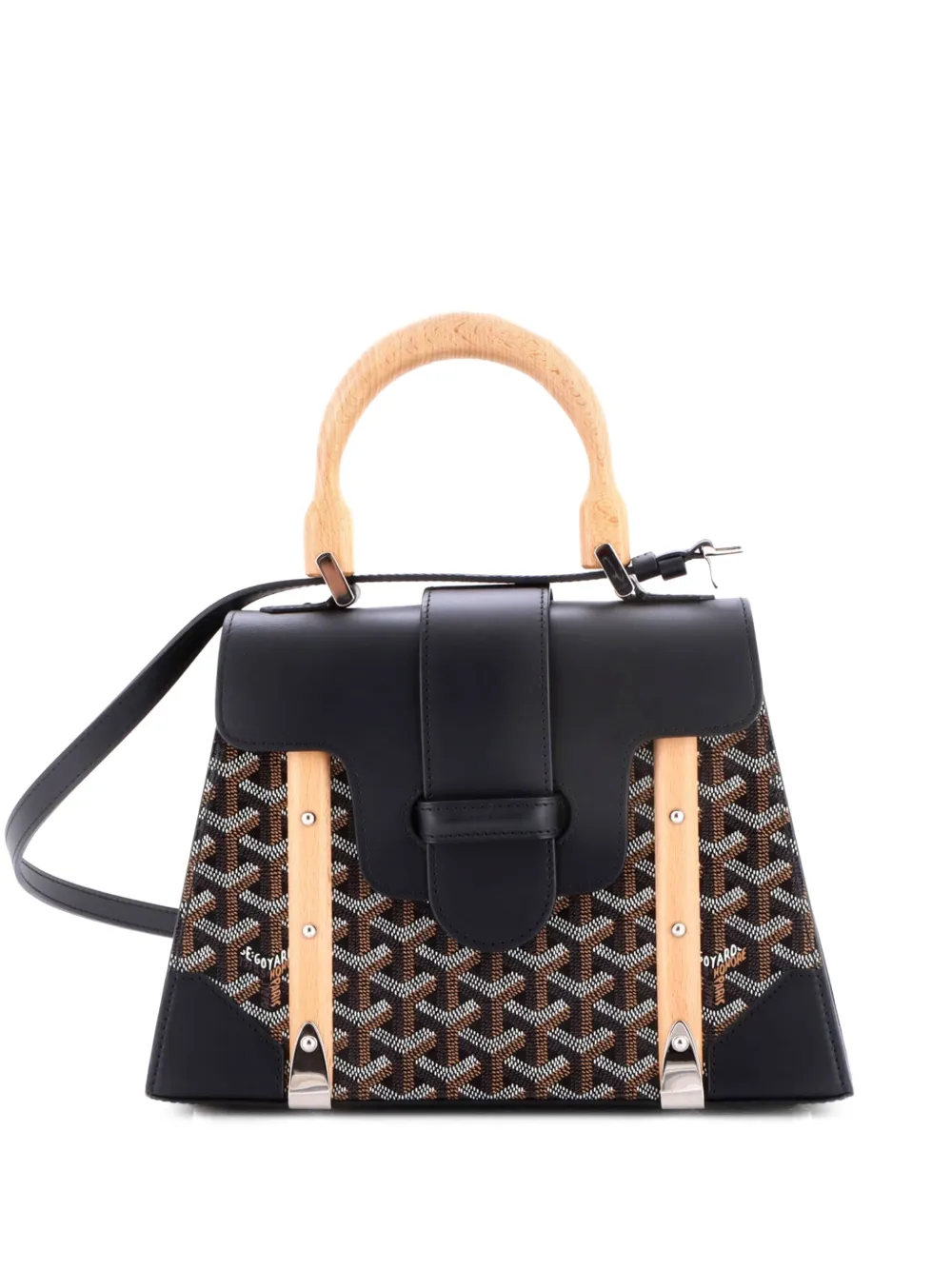 Goyard Pre-Owned Borsa a mano Saigon PM in tela cerata e pelle con manico - Nero