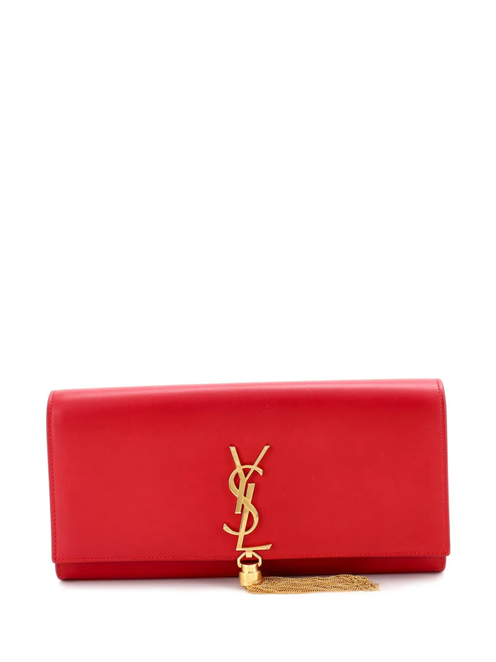 Saint Laurent Pre-Owned Classic Monogram Tassel Leather Long clutch bag - Red