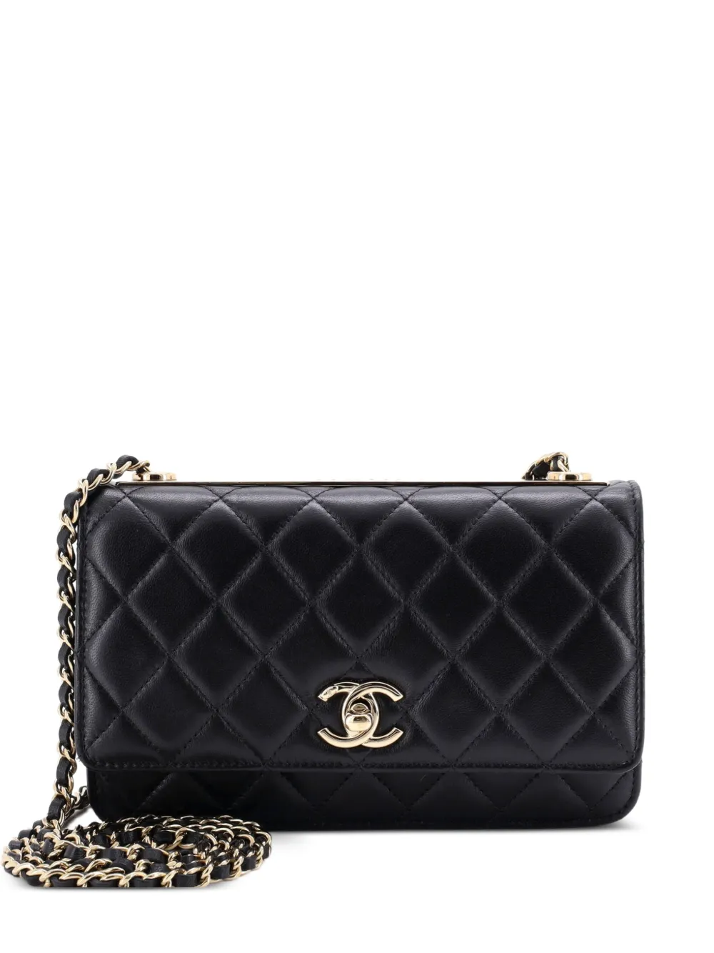 CHANEL Pre-Owned Trendy CC Wallet on Chain Quilted Lambskin Mini crossbody bag - Black
