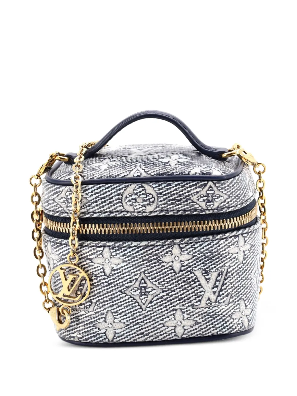 Louis Vuitton Pre-Owned Borsa a tracolla Vanity Case micro in tela con monogramma jacquard - Blu