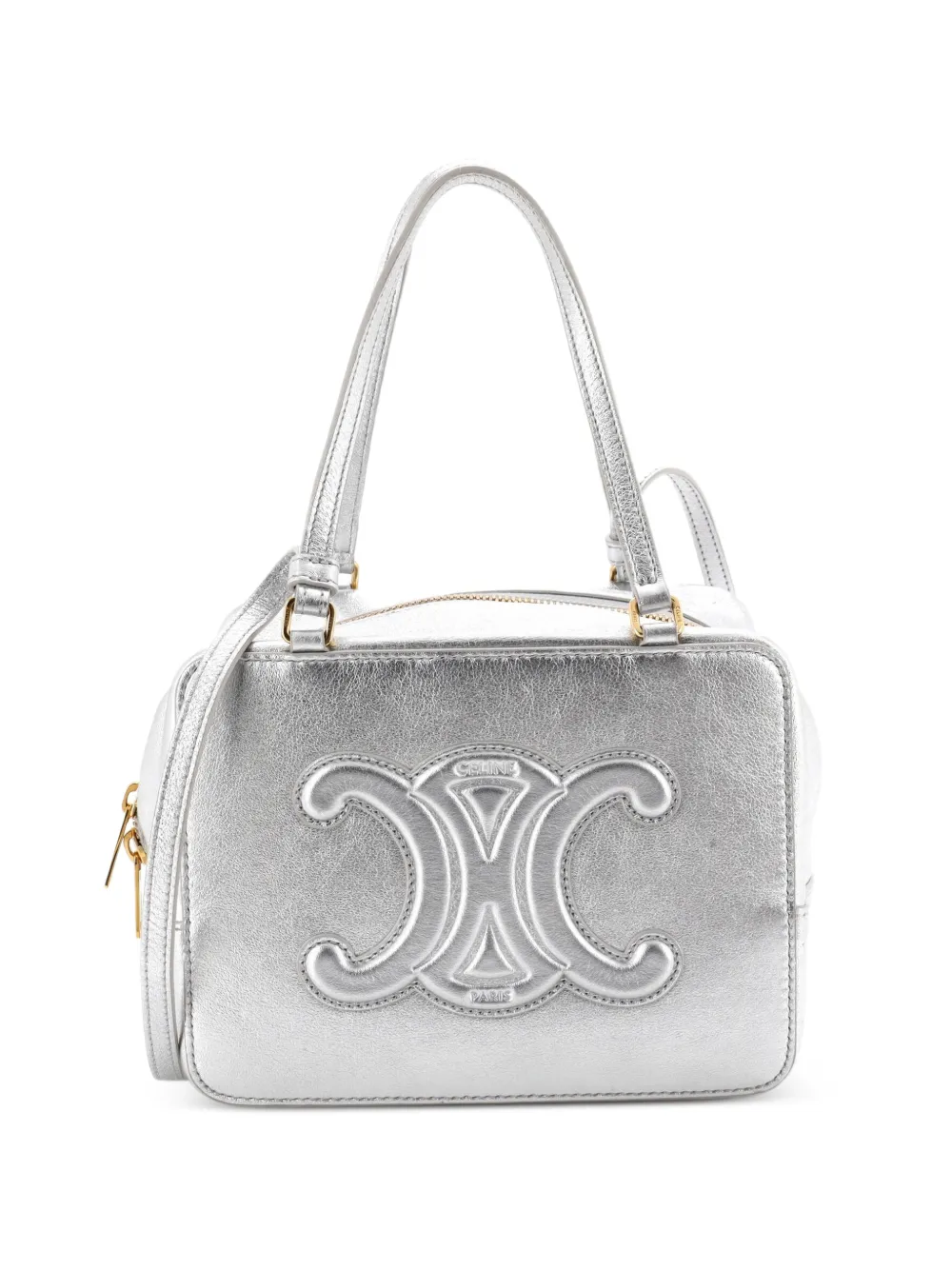 Celine Pre-Owned Cuir Triomphe Folded Cube Bag Leather shoulder bag - Silver