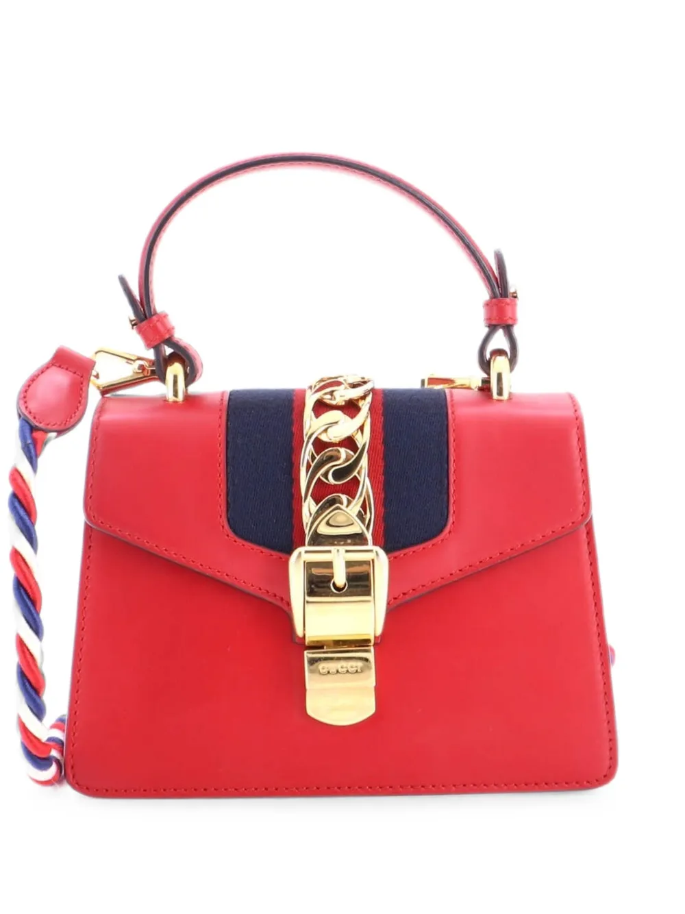 Gucci Pre-Owned Borsa a tracolla Sylvie mini in pelle con manico - Rosso