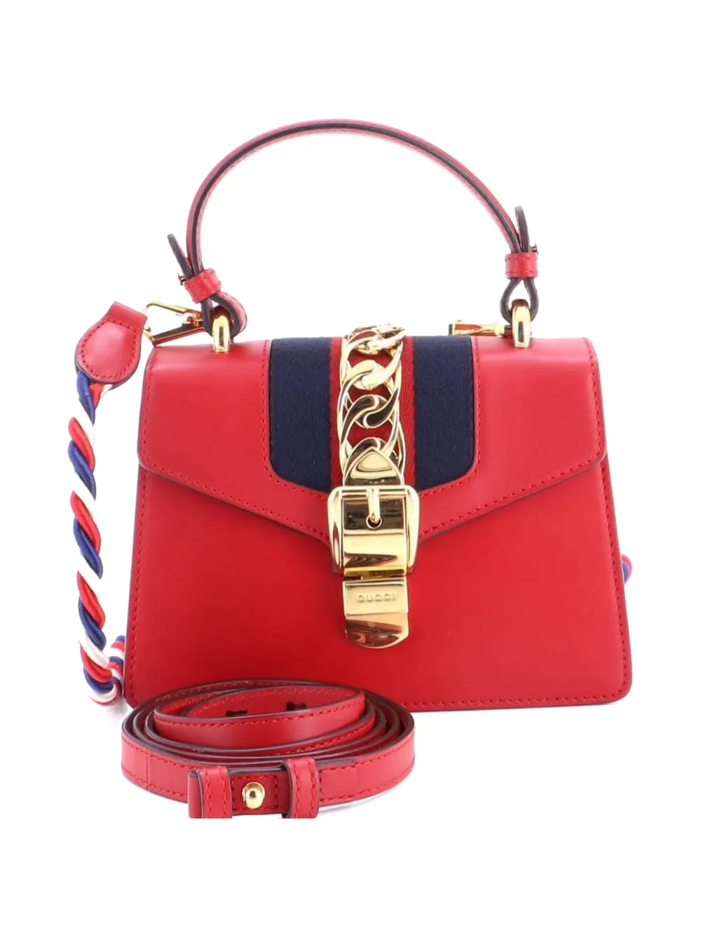 Gucci Pre-Owned Borsa a tracolla Sylvie mini in pelle con manico - Rosso