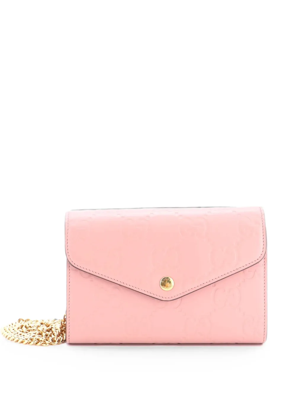 Gucci Pre-Owned Borsa a spalla in pelle Guccissima con catena - Rosa