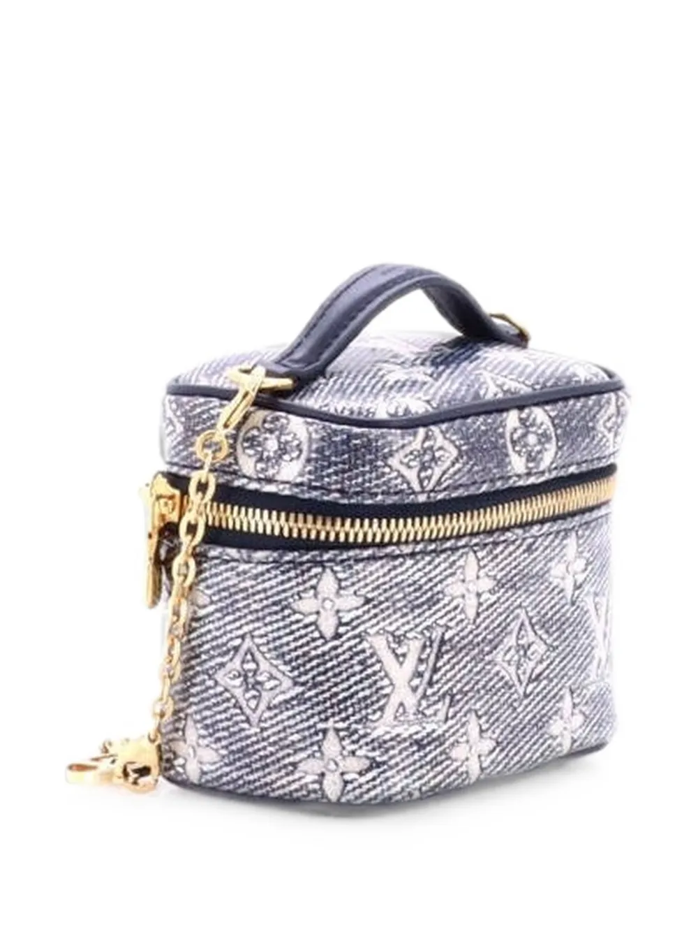 Louis Vuitton Pre-Owned Borsa a tracolla Vanity Case micro in tela con monogramma jacquard - Blu