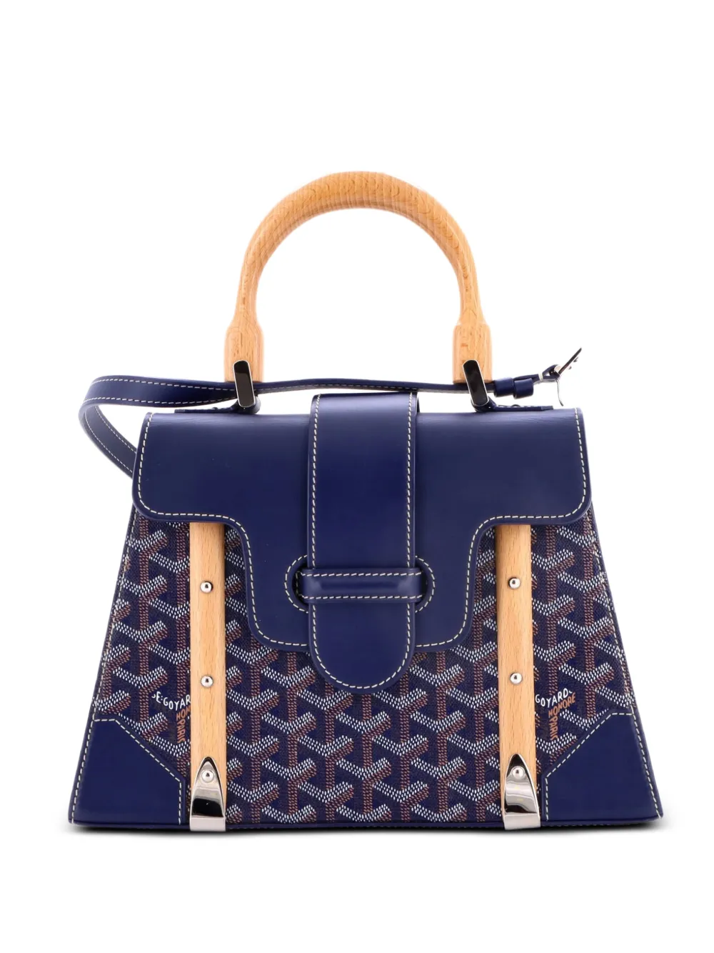 Goyard Pre-Owned Borsa a mano Saigon PM in tela cerata e pelle con manico - Blu