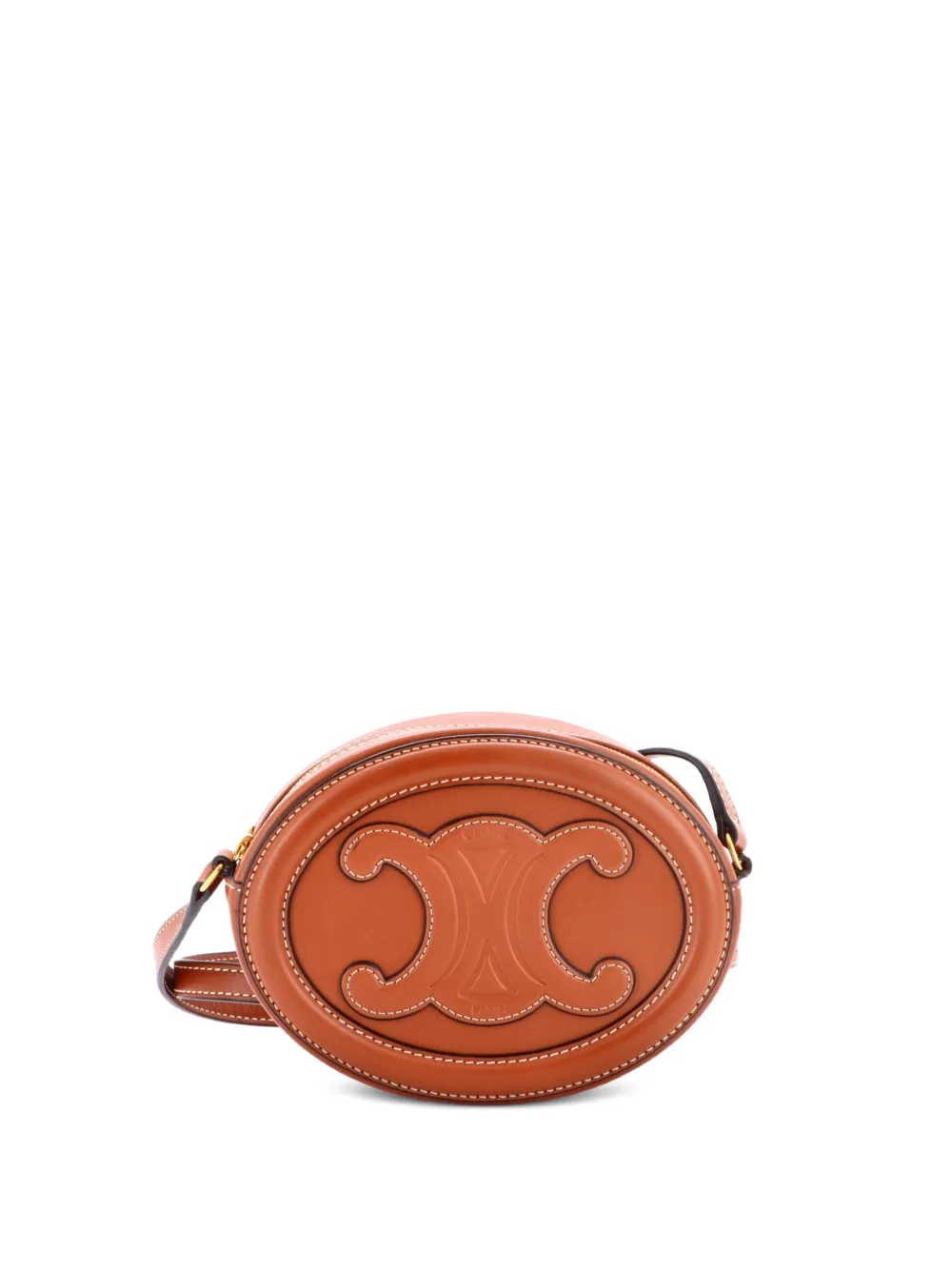 Celine Pre-Owned Triomphe Oval Leather Mini crossbody bag - Brown