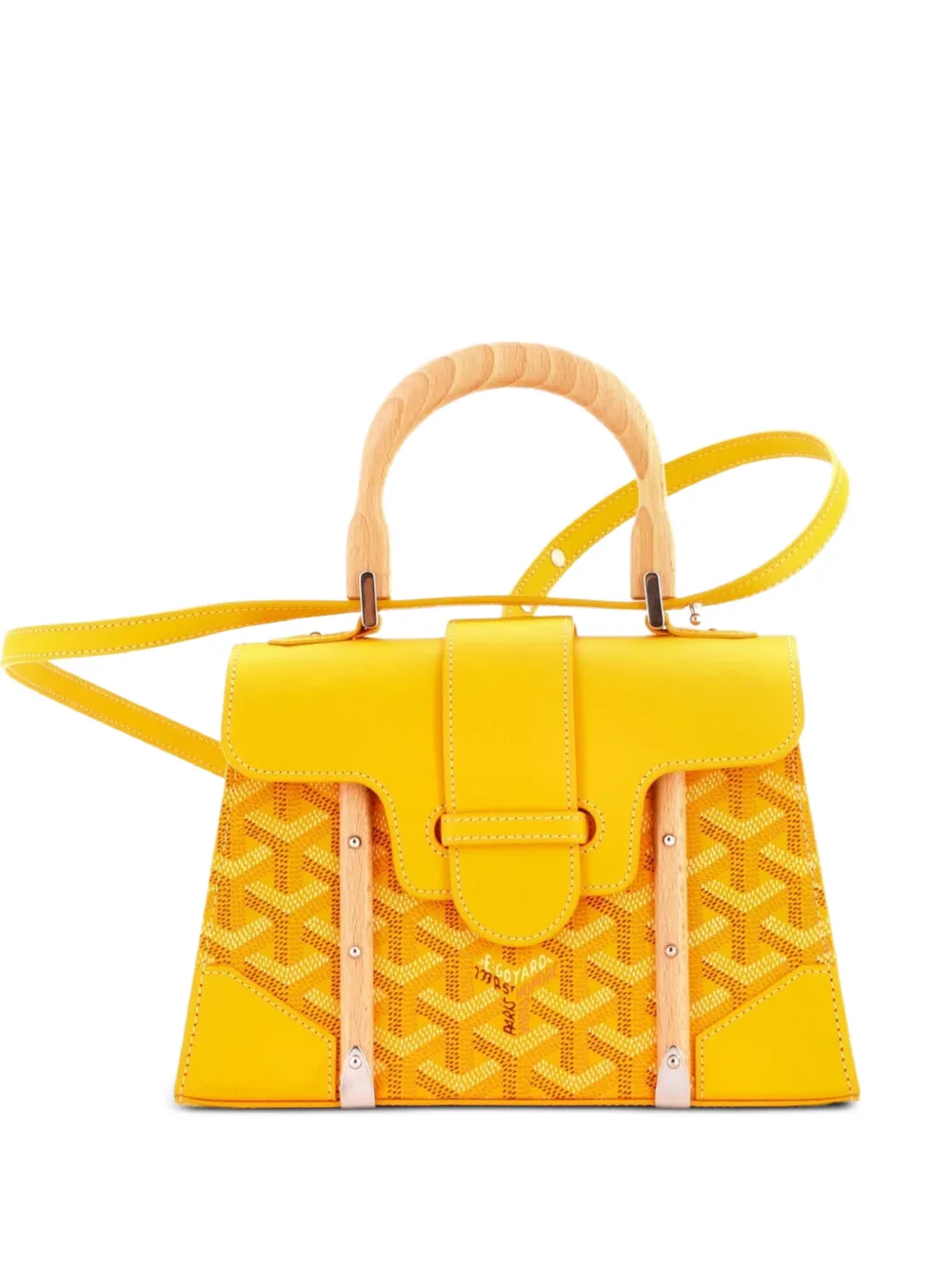 Goyard Pre-Owned Borsa a mano Saigon mini in tela cerata e pelle con manico - Giallo