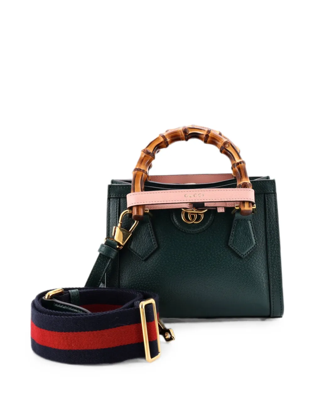 Gucci Pre-Owned Borsa a tracolla Diana NM Bamboo mini in pelle con manico - Verde
