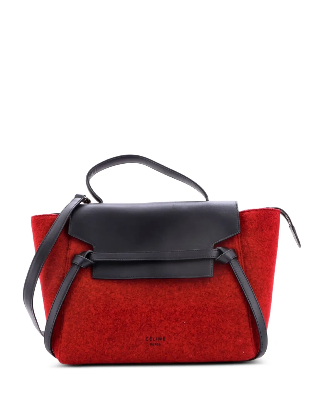 Celine Pre-Owned Belt Bag Felt and Leather Mini satchel - Red