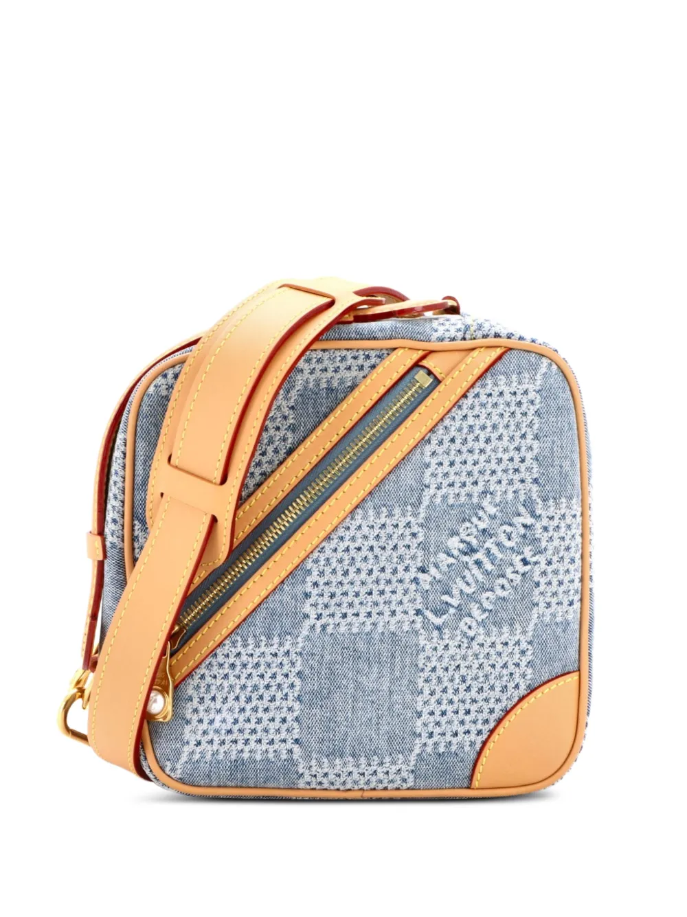 Louis Vuitton Pre-Owned Borsa a tracolla Chess Damier 3D denim - Blu