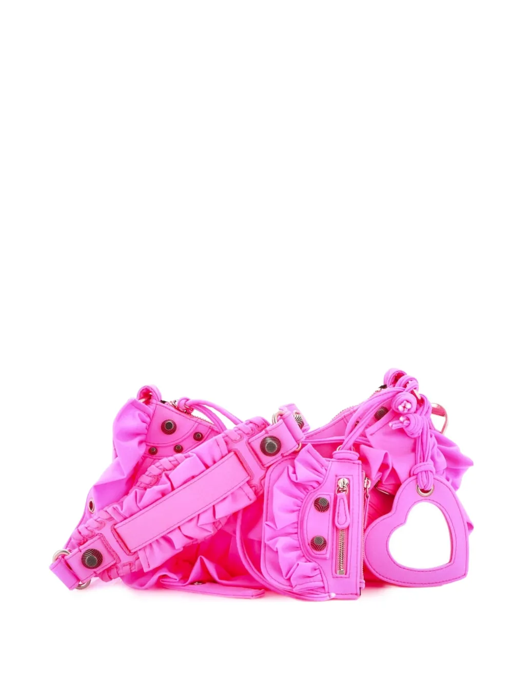 Balenciaga Pre-Owned Le Cagole Giant Studs Ruffled Spandex XS shoulder bag - Pink