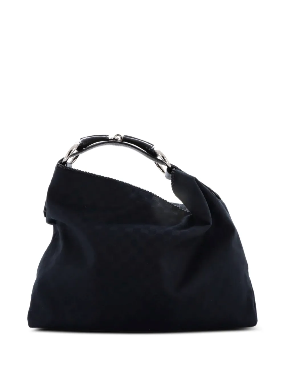 Gucci Pre-Owned Große Horsebit Tasche aus GG Canvas - Schwarz