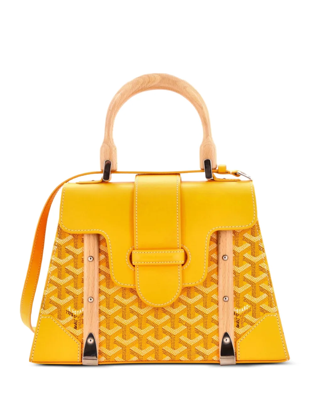 Goyard Pre-Owned Borsa a mano Saigon PM in tela cerata e pelle con manico - Giallo