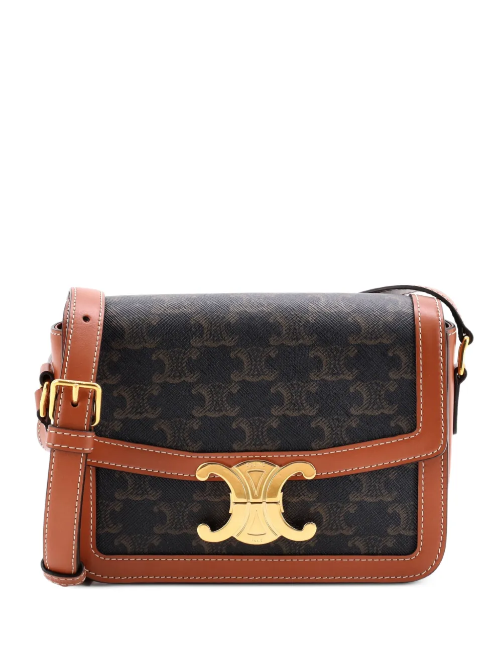 Celine Pre-Owned Triomphe Triomphe Coated Canvas Teen shoulder bag - Brown