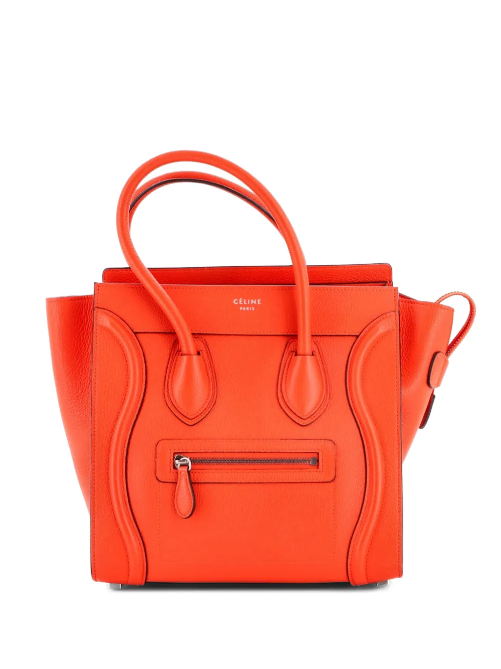 Celine Pre-Owned Luggage Bag Grainy Leather Micro tote bag - Orange